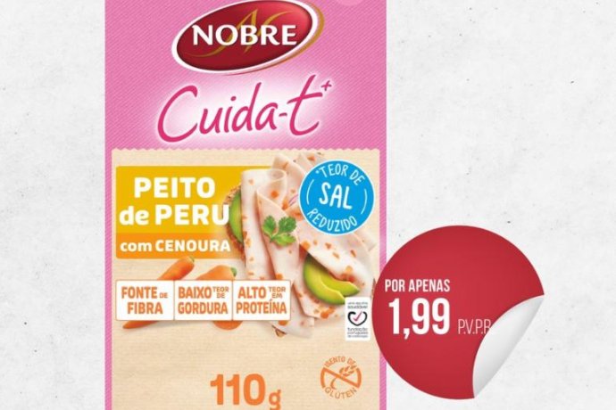 Fatias Finas de Fiambre de Peito de Peru com Cenoura Cuida-t+ da Nobre
