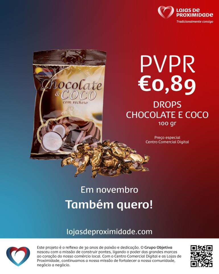 Promoção Exclusiva de Novembro: Drops de Chocolate & Coco no CCD Promoção Exclusiva de Novembro: Drops de Chocolate & Coco no CCD